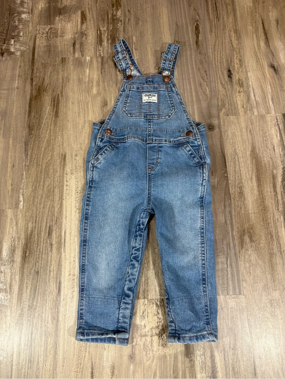 Baby Girl Floral Lined Stretch Denim Overalls 18M